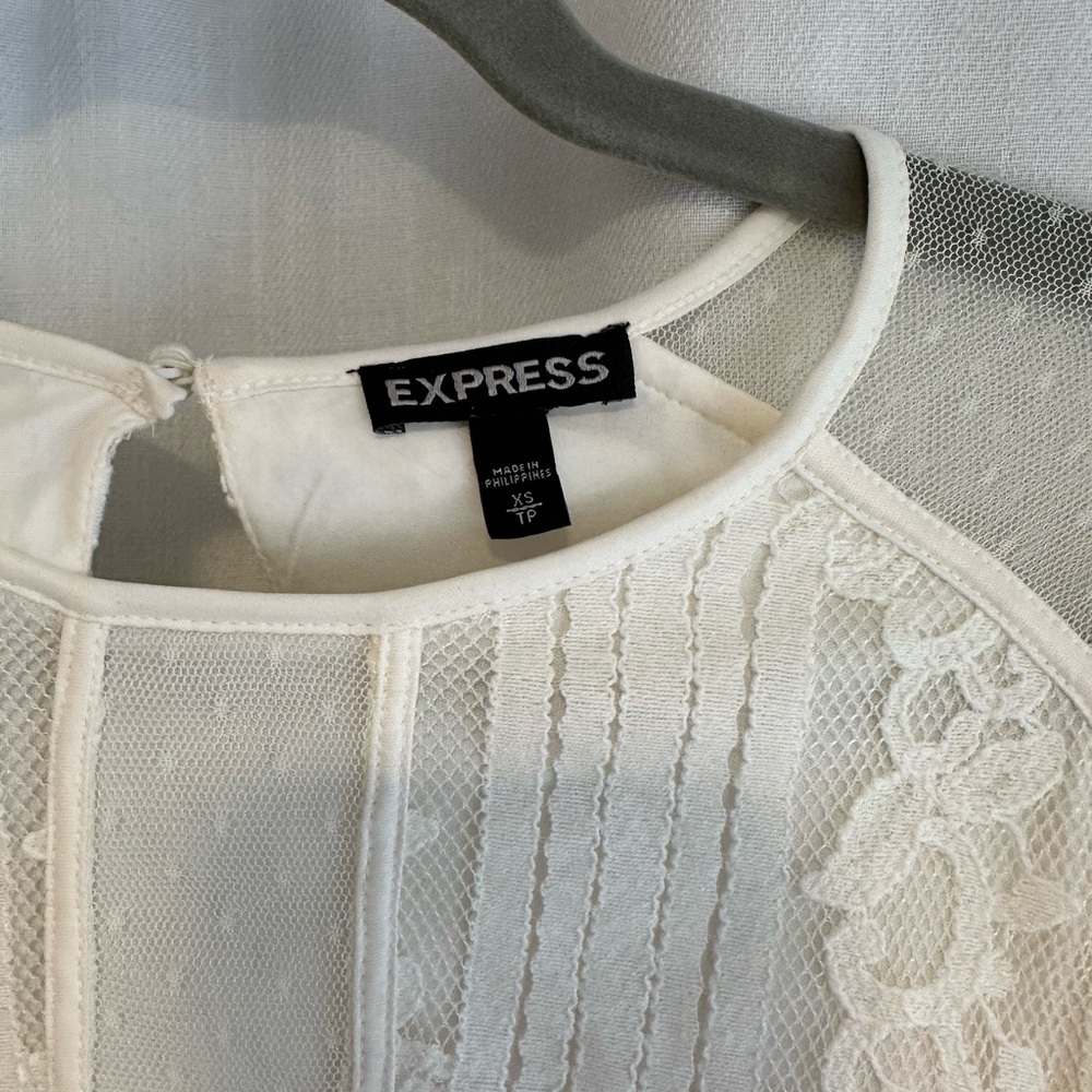Express White Lace Blouse - Picture 4 of 7